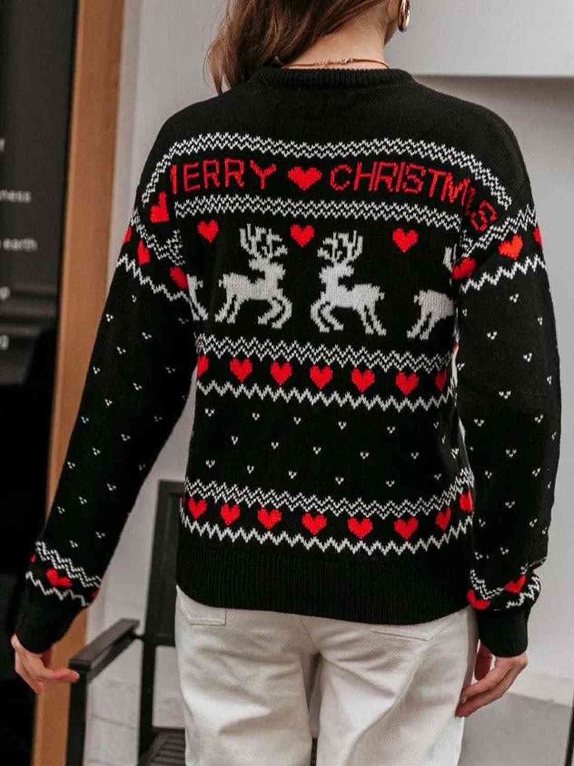 MERRY CHRISTMAS Round Neck Sweater Jassorted