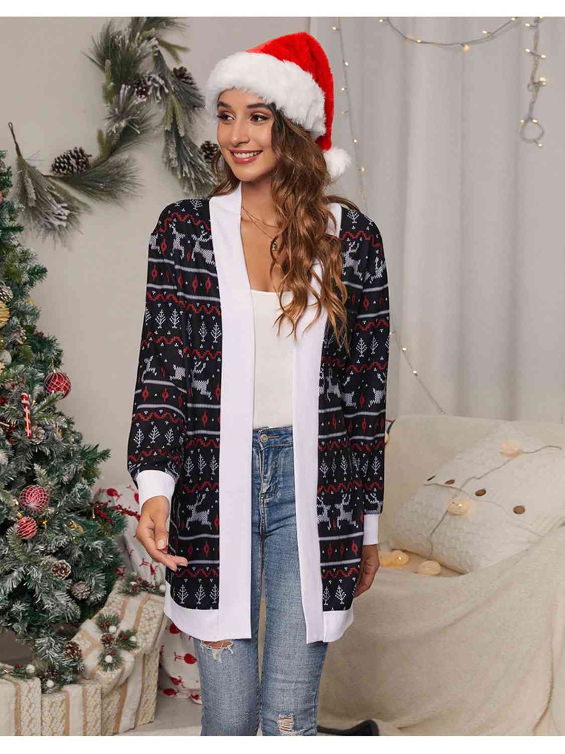 Christmas Open Front Cardigan Jassorted
