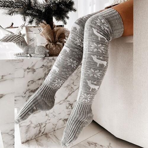 Cozy Christmas Socks Jassorted Light Gray One Size