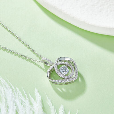 Moissanite 925 Sterling Silver Heart Shape Necklace Jewelry & Watches Trendsi