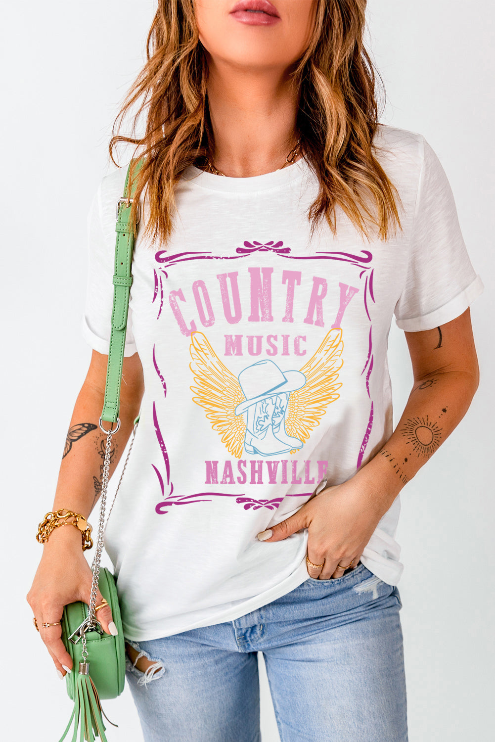 Country Music Nashville Graphic Tee  Trendsi   