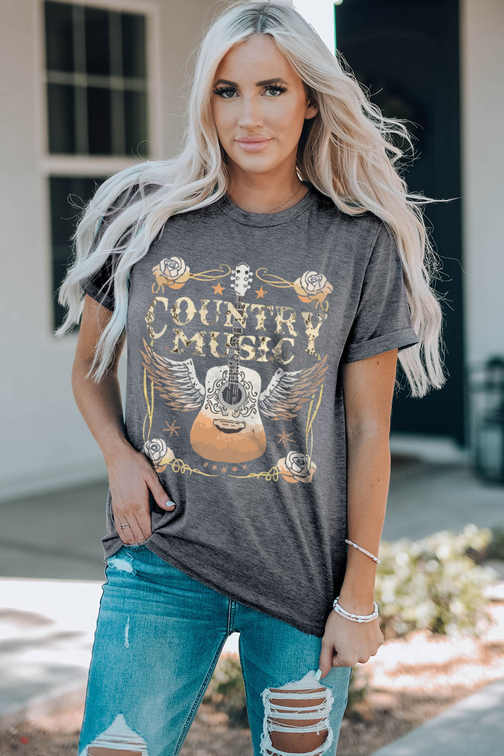 Country Music Graphic T-Shirt  Trendsi   