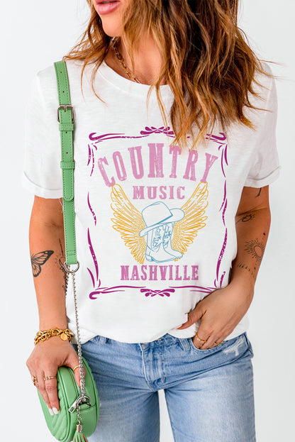 Country Music Nashville Graphic Tee  Trendsi   