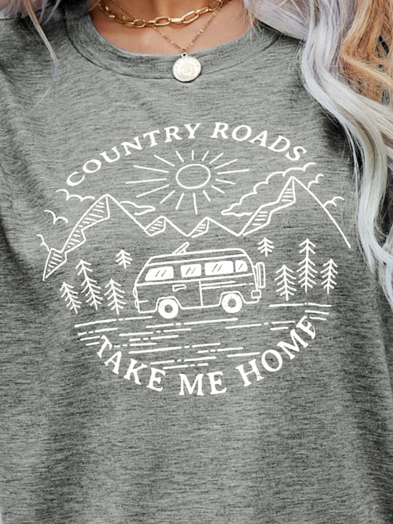 COUNTRY ROADS TAKE ME HOME Graphic Tee  Trendsi   