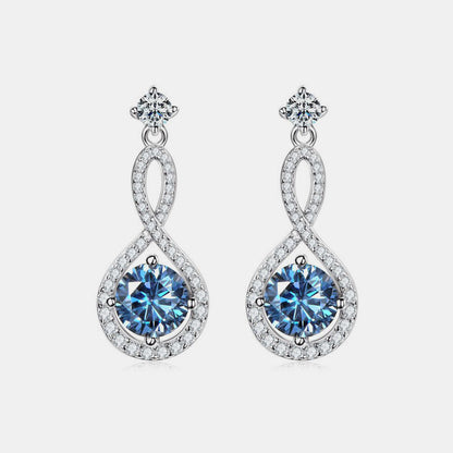 1 Carat Moissanite Teardrop Loop Earrings  Trendsi   