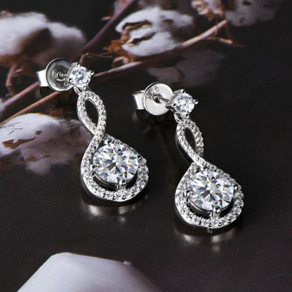 1 Carat Moissanite Teardrop Loop Earrings  Trendsi   