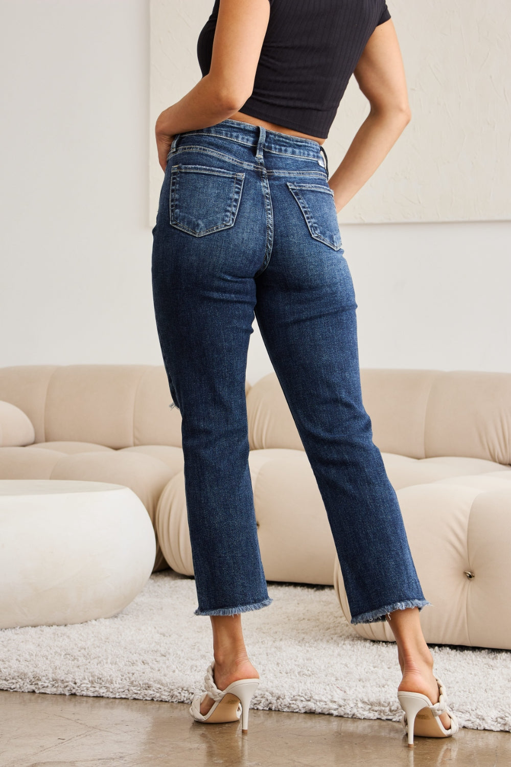 RFM Crop Dylan Tummy Control High Waist Jeans  Trendsi   