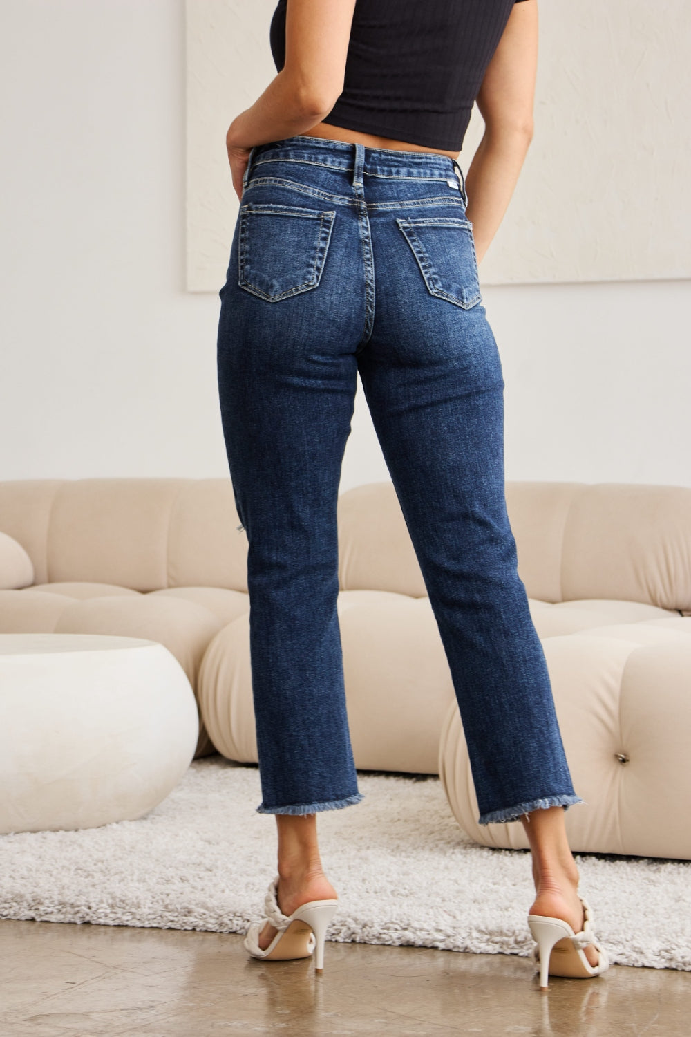 RFM Crop Dylan Tummy Control High Waist Jeans  Trendsi   