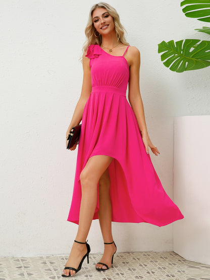 Asymmetrical Neck Sleeveless Dress  Trendsi   