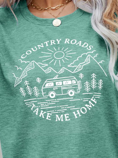 COUNTRY ROADS TAKE ME HOME Graphic Tee  Trendsi   