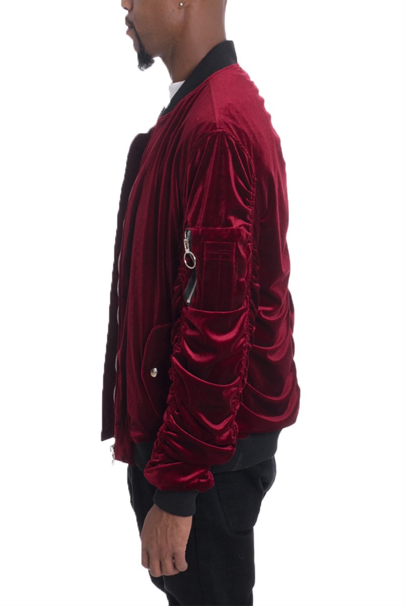 VELOUR BOMBER - Red Jackets & Coats Jassorted   