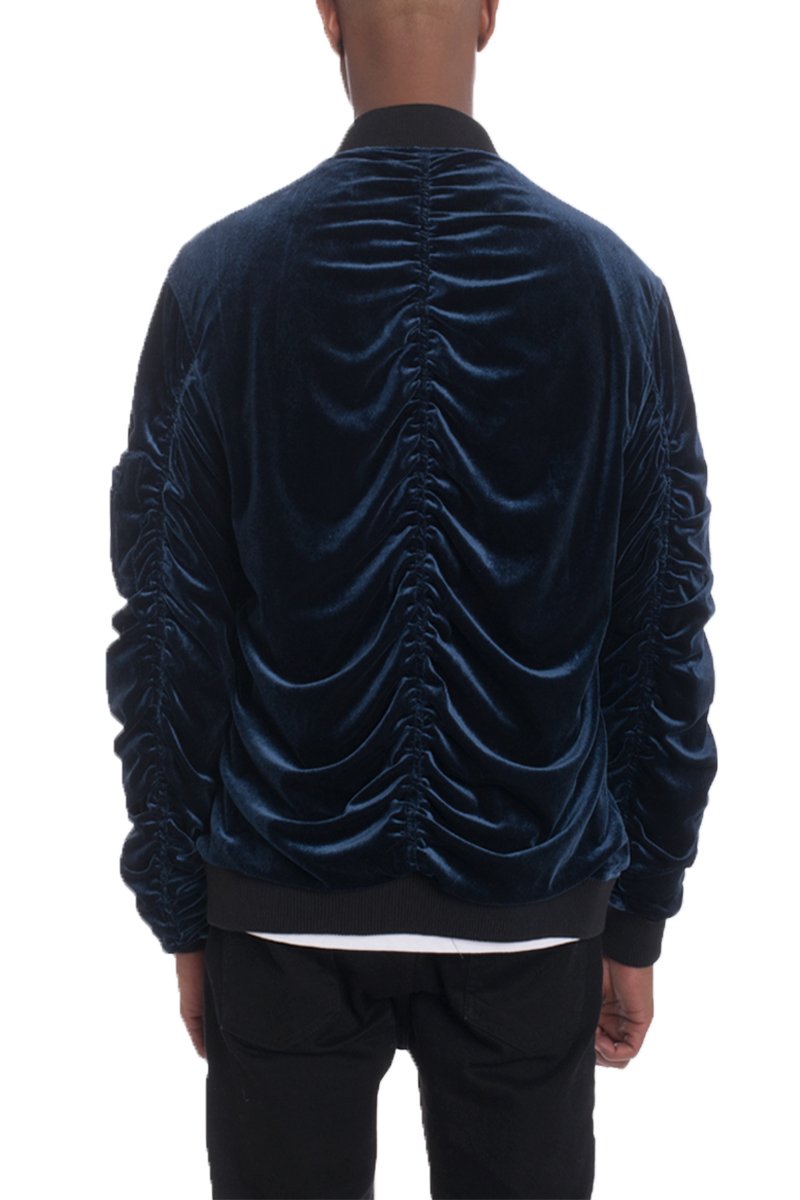 VELOUR BOMBER - Navy Jackets & Coats Lime Milo   