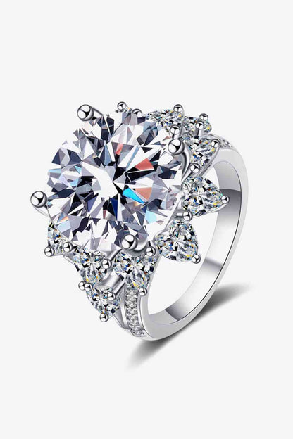 10 Carat Moissanite Flower-Shaped Ring  Jassorted   