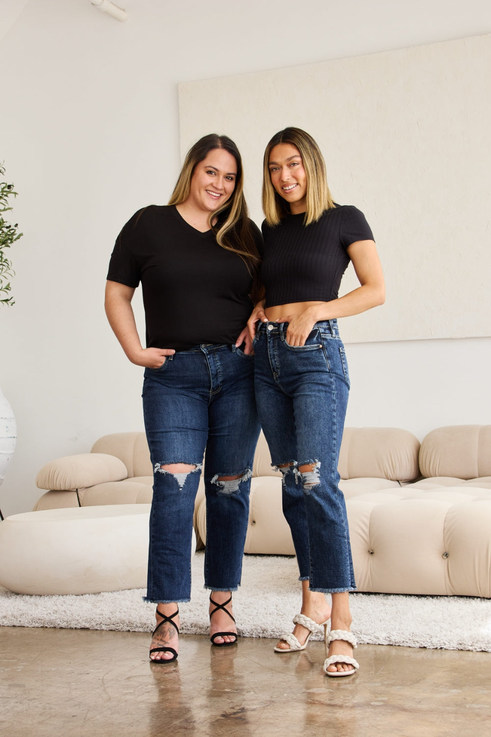 RFM Crop Dylan Tummy Control High Waist Jeans  Trendsi   