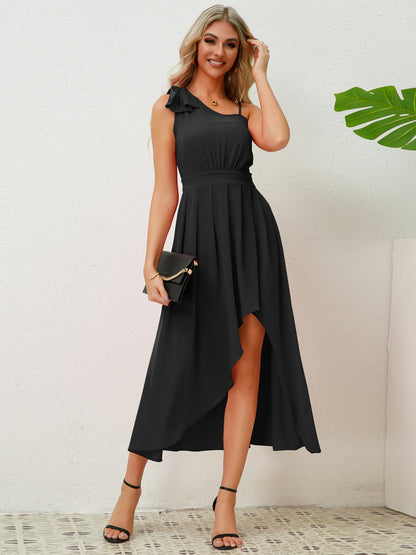 Asymmetrical Neck Sleeveless Dress  Trendsi   