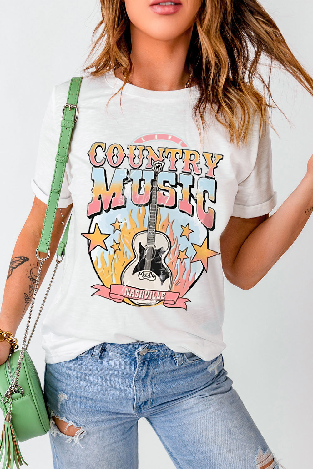 Country Music Nashville Graphic Tee Shirt  Trendsi   