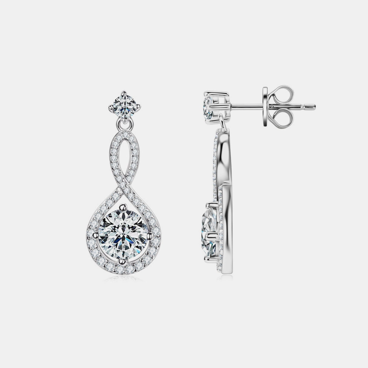 1 Carat Moissanite Teardrop Loop Earrings  Trendsi   