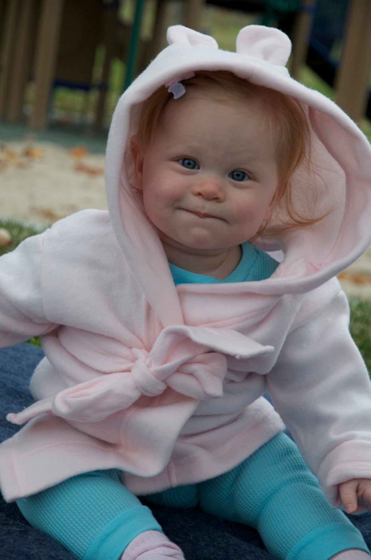 Newborn Fleece Robe With Hoodie in Yellow Bathing Emerald Clover   