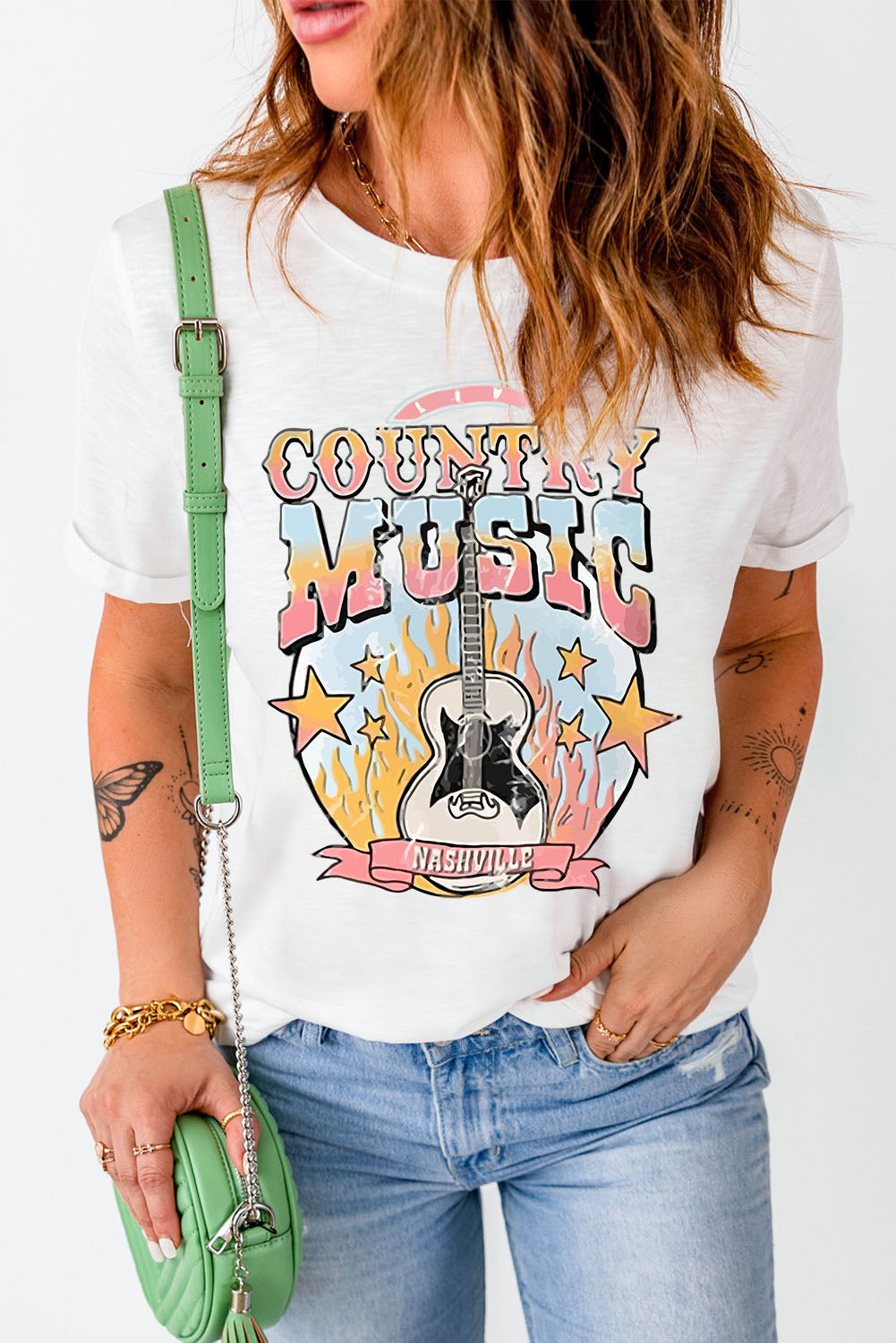 Country Music Nashville Graphic Tee Shirt  Trendsi   