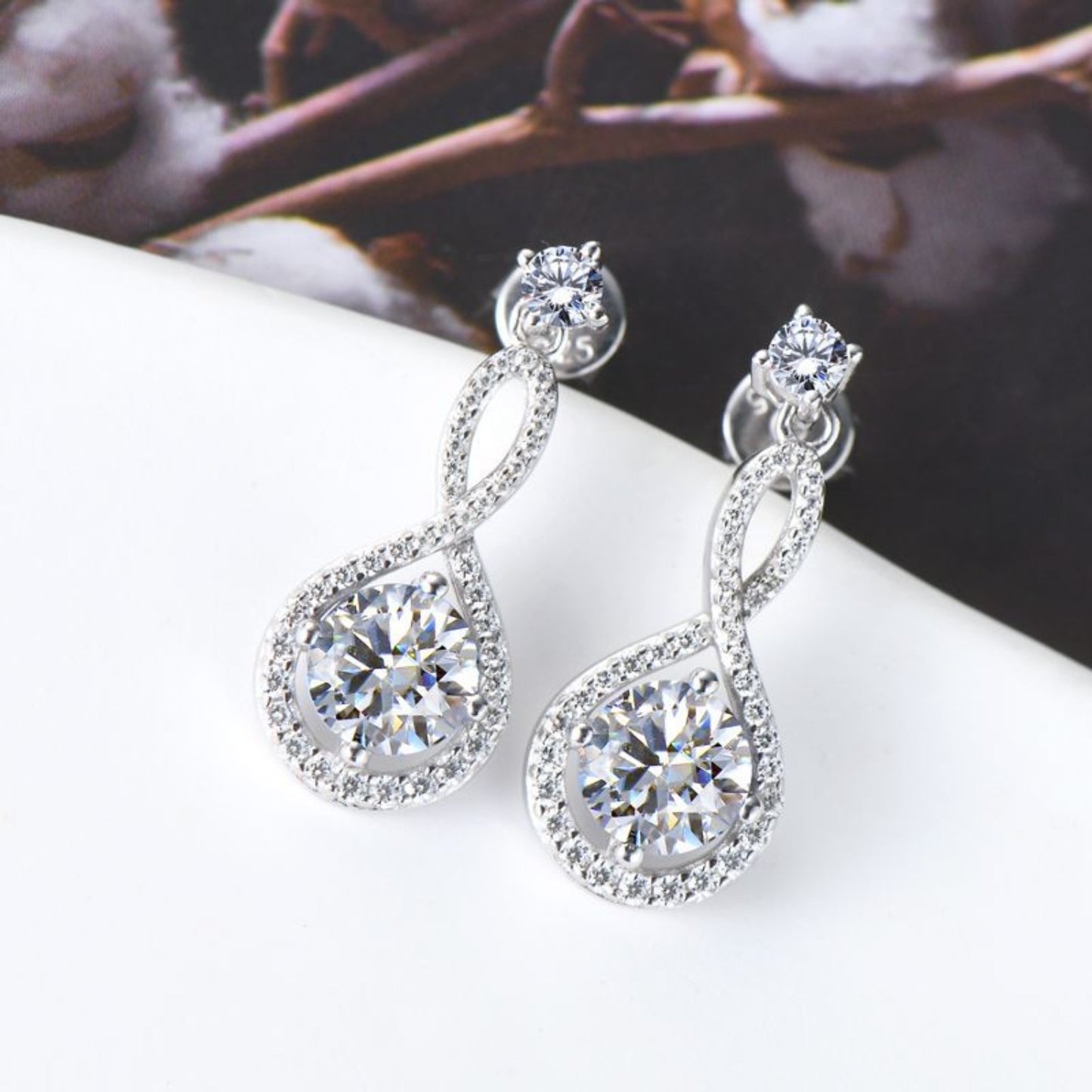 1 Carat Moissanite Teardrop Loop Earrings  Trendsi   