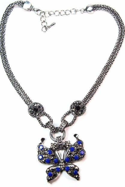 Dazzling Butterfly Necklace Necklaces Silver Hestia Blue  