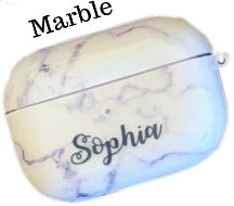 Personalized Airpod Pro Case Covers Tech Accessories Jassorted Marble Cursive 