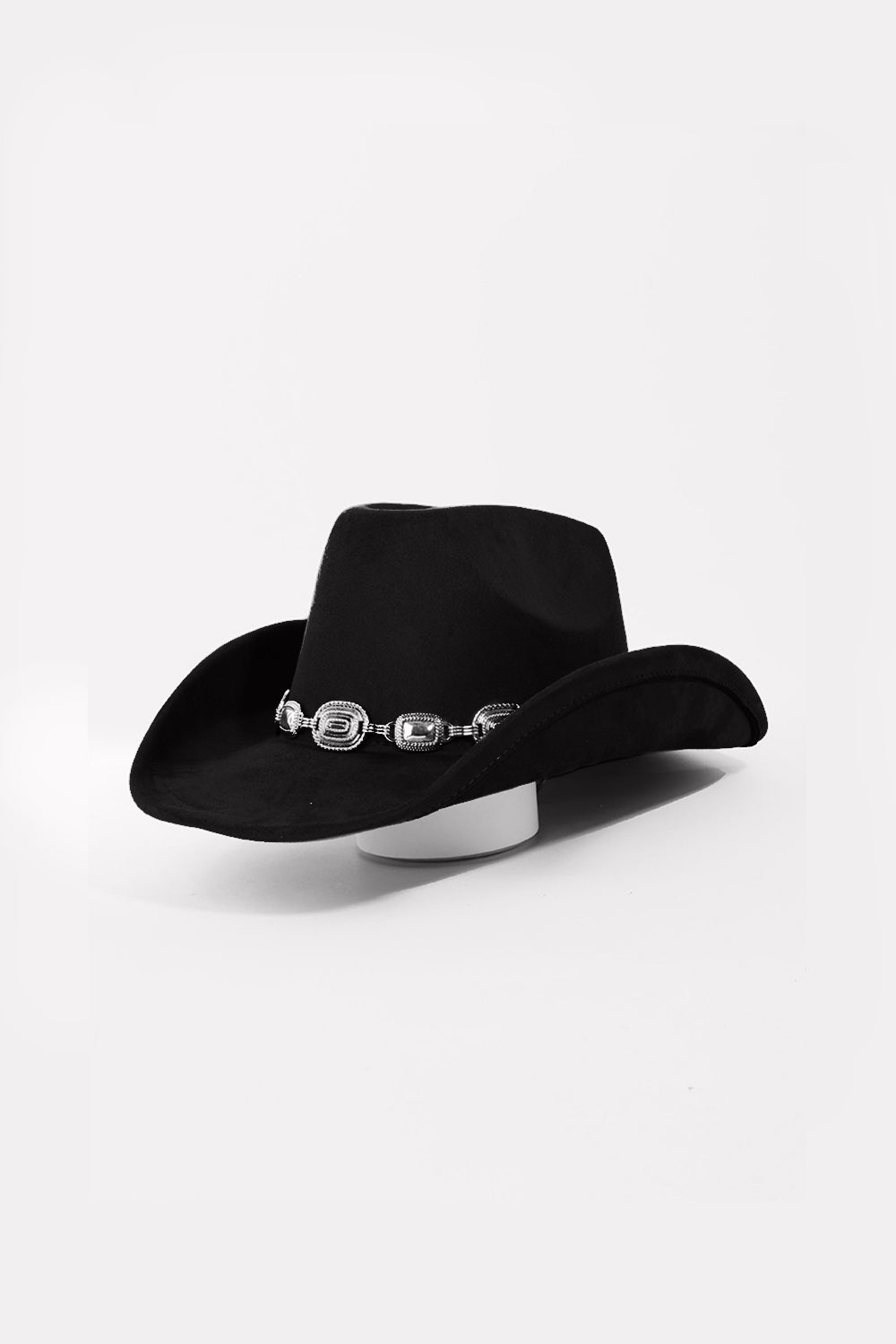 Metal Trim Cowboy Hat  Trendsi Black  