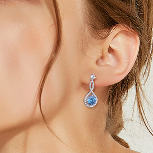 1 Carat Moissanite Teardrop Loop Earrings  Trendsi Royal  Blue  