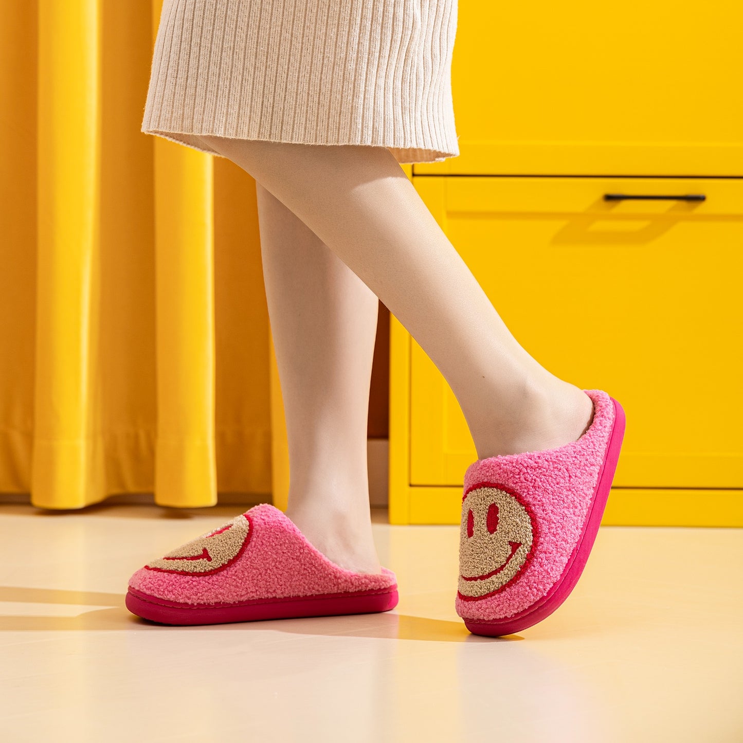 Melody Smiley Face Slippers  Trendsi   