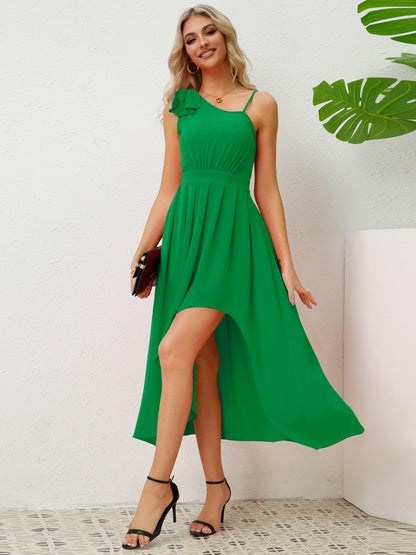 Asymmetrical Neck Sleeveless Dress  Trendsi   