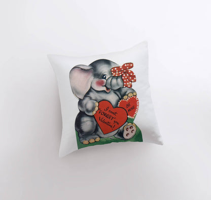 I can't Forget You Vintage Valentines Pillow Cover / Throw Pillow Home Decor Maroon Abderus   