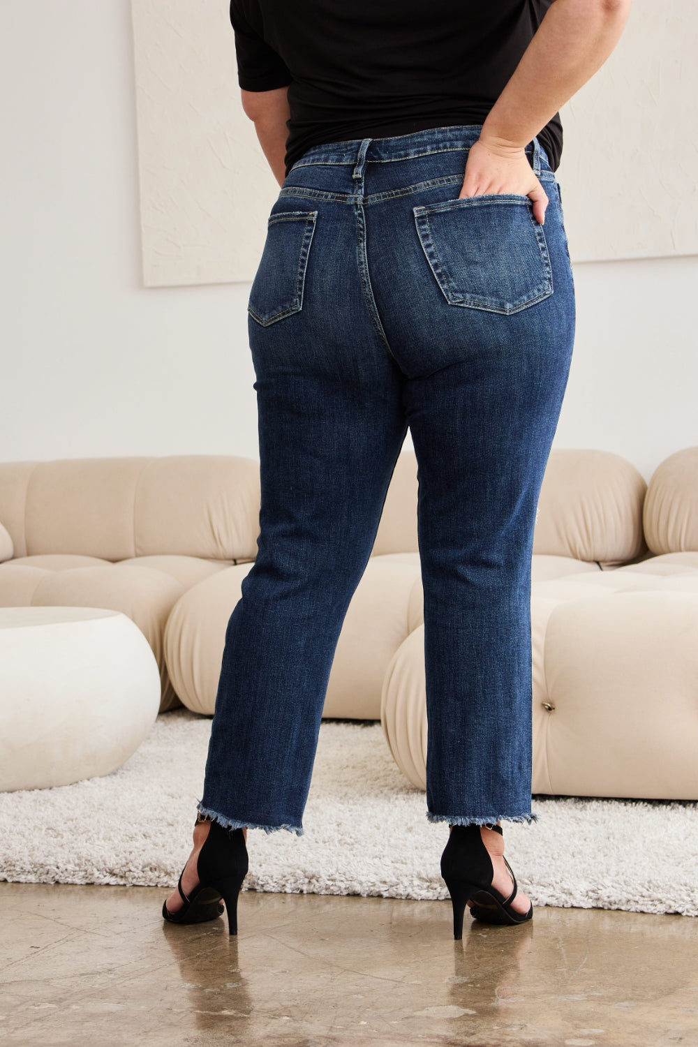 RFM Crop Dylan Tummy Control High Waist Jeans  Trendsi   