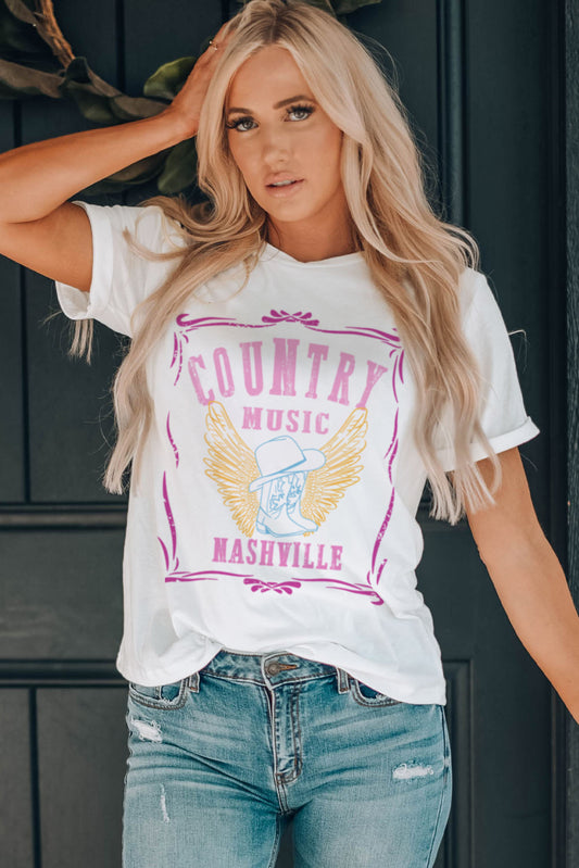 Country Music Nashville Graphic Tee  Trendsi   