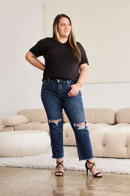 RFM Crop Dylan Tummy Control High Waist Jeans  Trendsi   