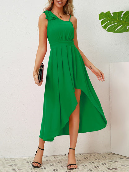 Asymmetrical Neck Sleeveless Dress  Trendsi   