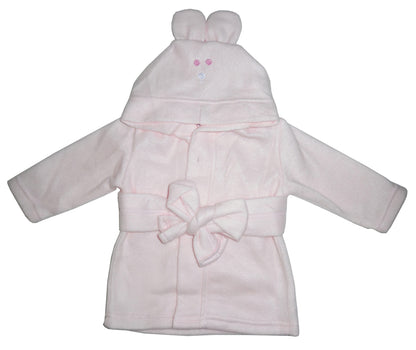 Newborn Fleece Robe With Hoodie in Pink Bathing Jassorted Newborn Pink 