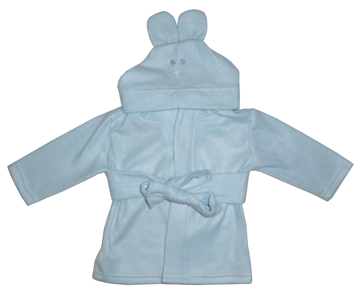 Newborn Fleece Robe With Hoodie in Blue Bathing Emerald Clover Newborn Blue 