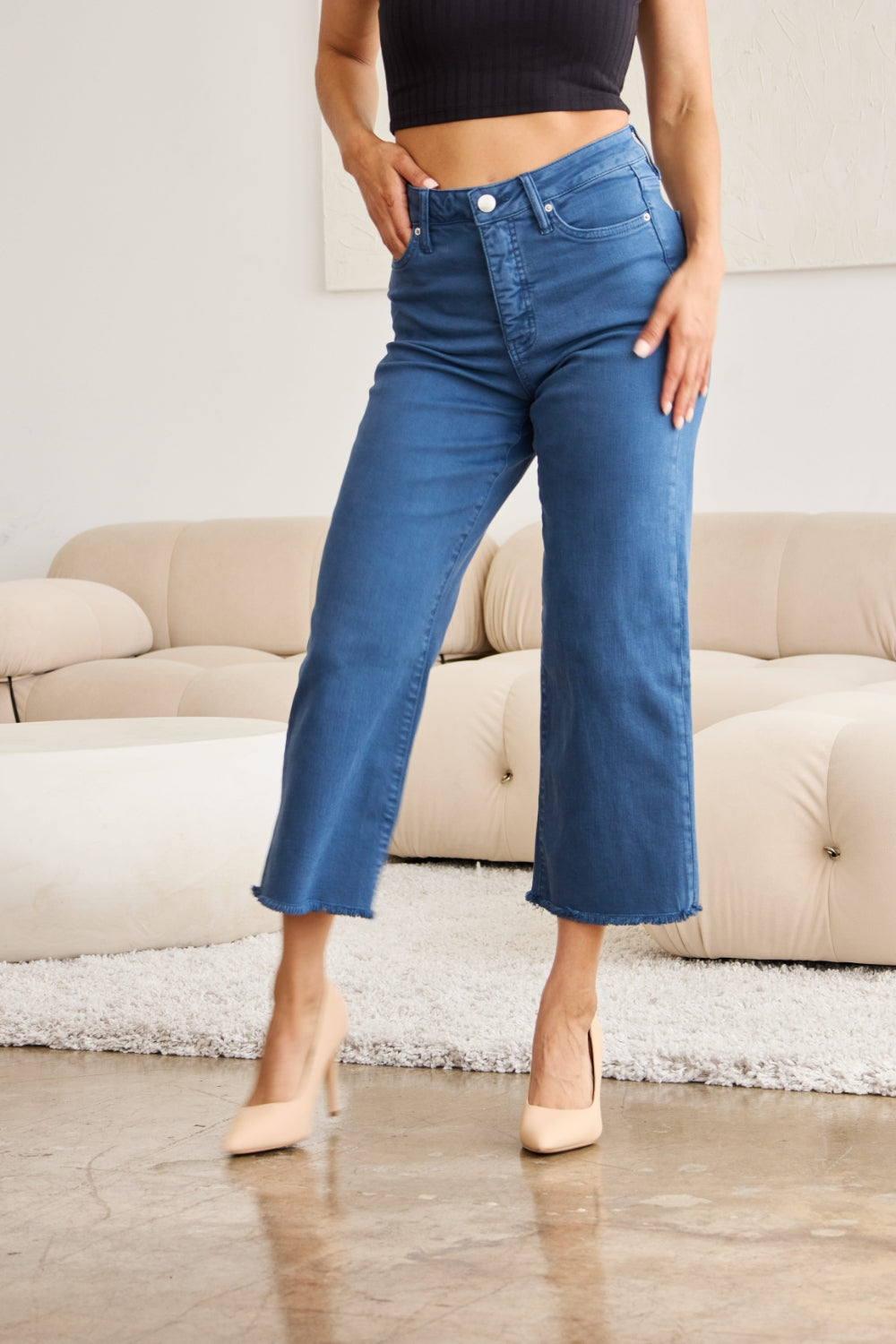 RFM Crop Chloe Tummy Control High Waist Jeans  Trendsi   