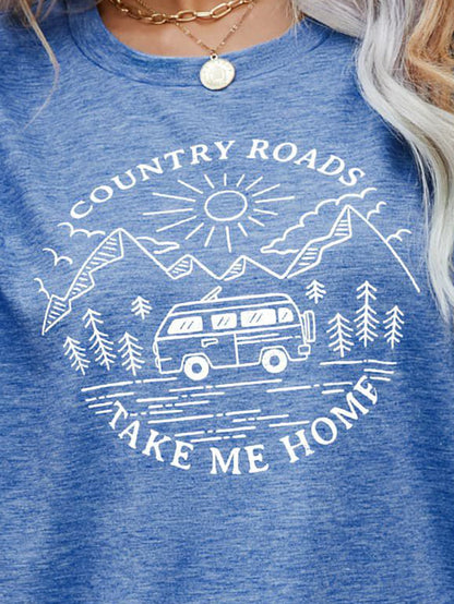 COUNTRY ROADS TAKE ME HOME Graphic Tee  Trendsi   