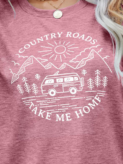 COUNTRY ROADS TAKE ME HOME Graphic Tee  Trendsi   