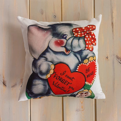 I can't Forget You Vintage Valentines Pillow Cover / Throw Pillow Home Decor Maroon Abderus   