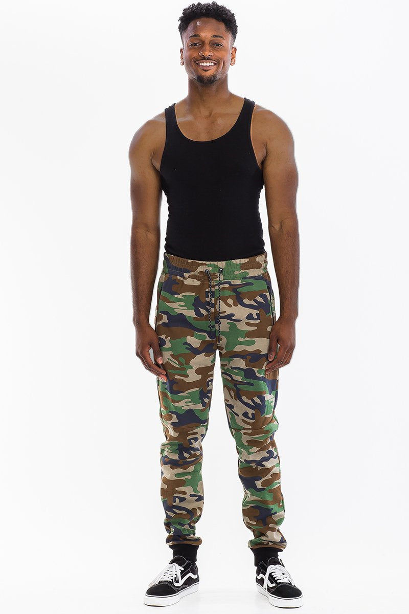 Heathered Camouflage Sweats Men's Clothing Lime Milo   