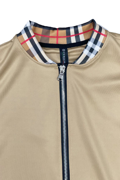 Checkered Detail Track Jacket Set Men's Clothing Lime Milo   