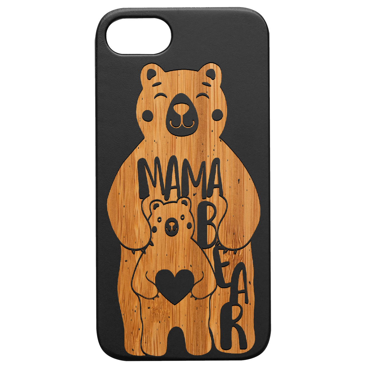 Mama Bear Engraved Mother's Day Wood Phone Case for iPhone Cases & Covers Cerise Eurynome   