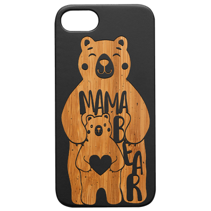 Mama Bear Engraved Mother's Day Wood Phone Case for iPhone Cases & Covers Cerise Eurynome   