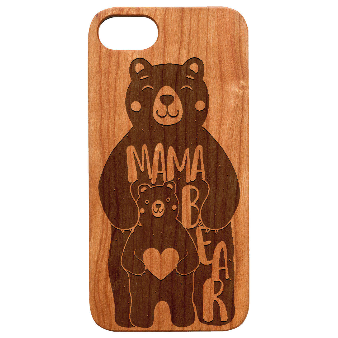 Mama Bear Engraved Mother's Day Wood Phone Case for iPhone Cases & Covers Cerise Eurynome   