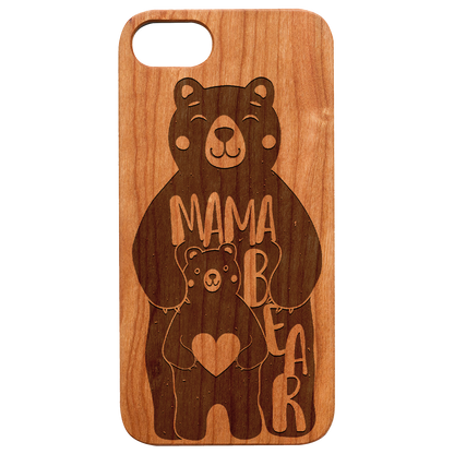 Mama Bear Engraved Mother's Day Wood Phone Case for iPhone Cases & Covers Cerise Eurynome   