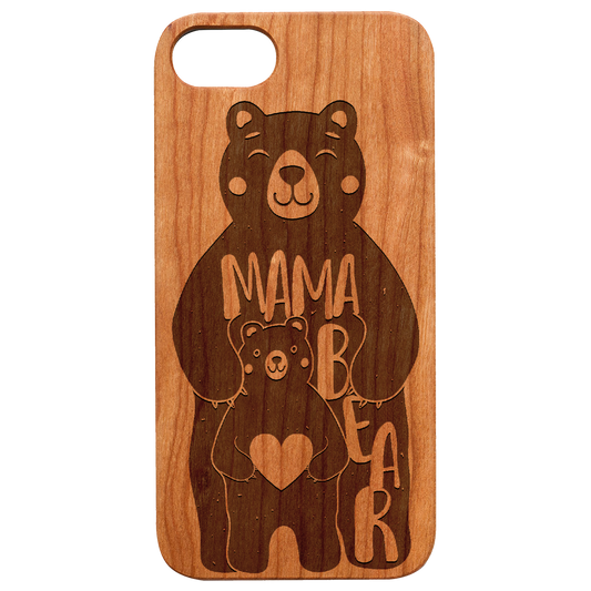 Mama Bear Engraved Mother's Day Wood Phone Case for iPhone Cases & Covers Cerise Eurynome   