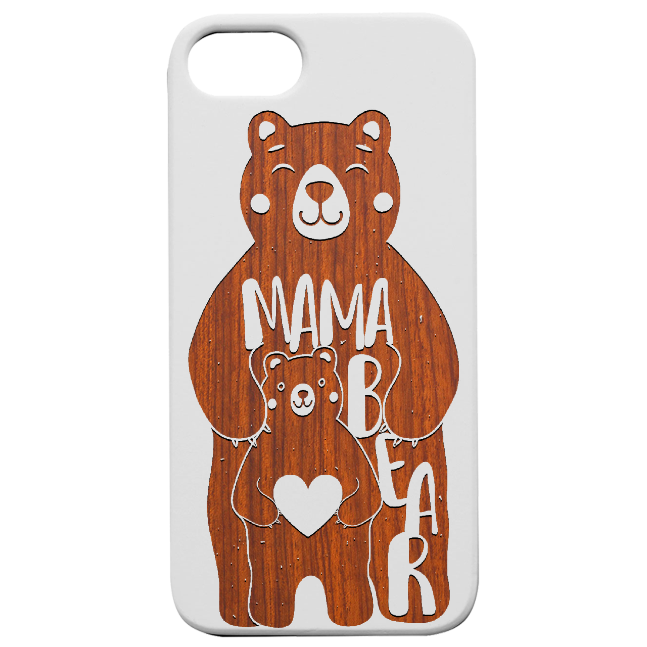 Mama Bear Engraved Mother's Day Wood Phone Case for iPhone Cases & Covers Cerise Eurynome   