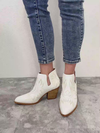 Melody Ankle Embroidered Stitch Boots